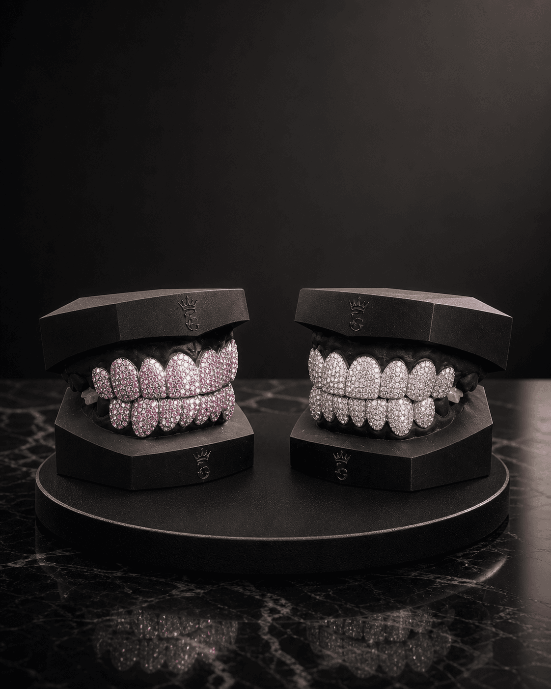 Sosa XSOSA iced sets in pink and white VVS moissanite